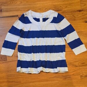 New York & Company Blue and White Striped Sweater